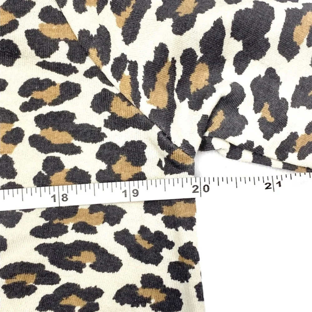 C&C California Leopard Print Twist Front Hooded Sweatshirt Size Medium